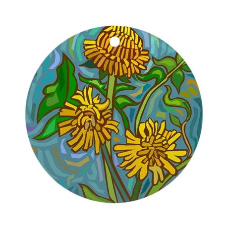 yellow_flowers103_ornament_round